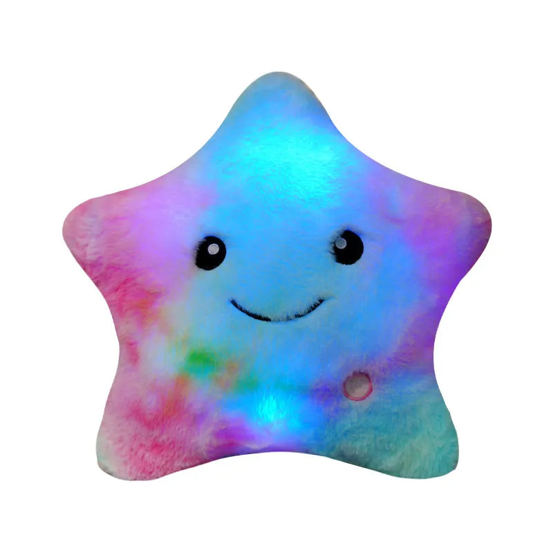 Glowing Colorful Stars Pillow