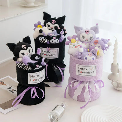 Kuromi Plush Flower Bouquet Kawaii Stuffed Doll