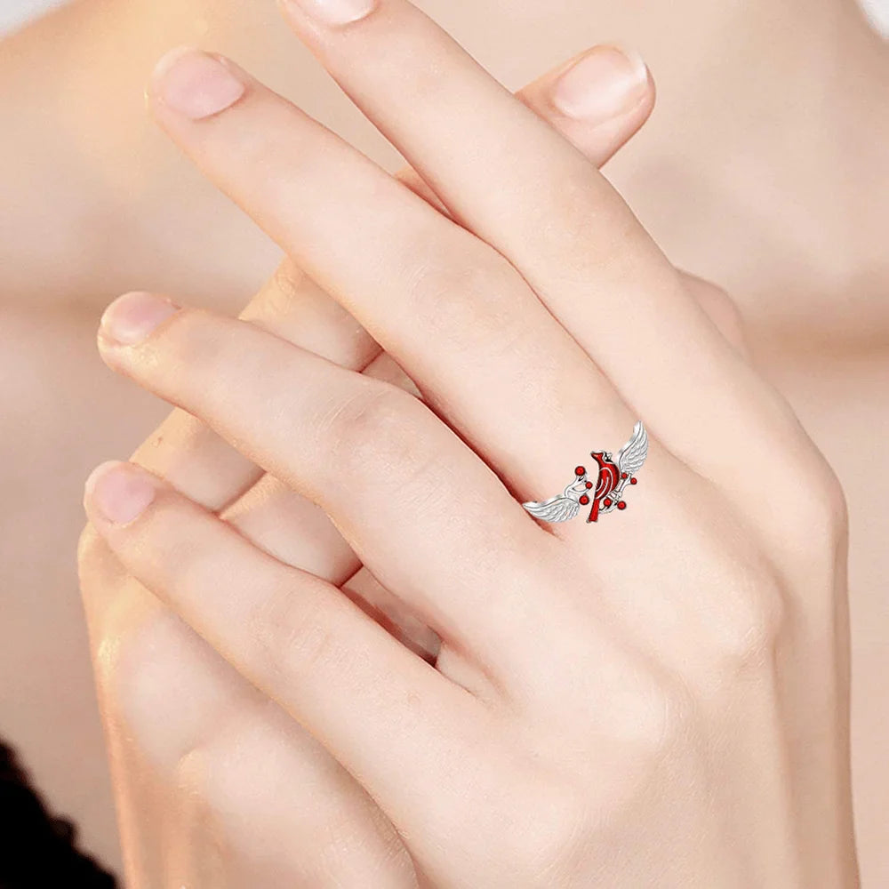 Red Bird with Red Fruit Ring