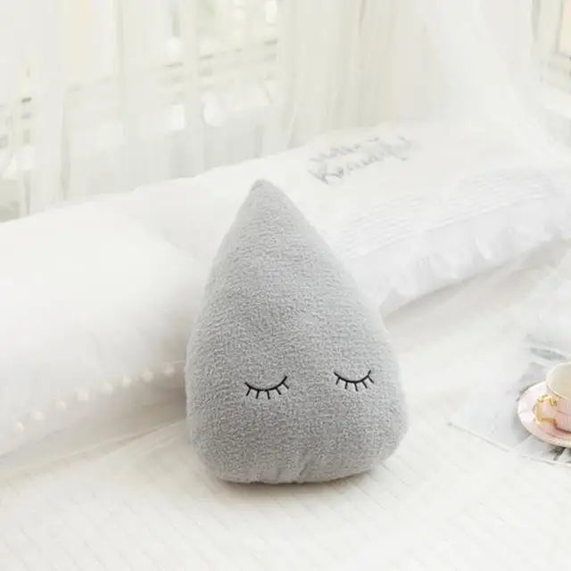 Soft Plush Cloud & Star Raindrop Pillow - Cozy Kids' Room Decor