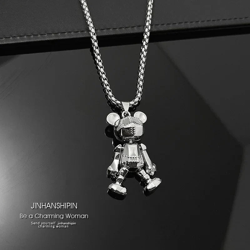 Movable Bear Pendant Necklace
