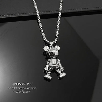 Movable Bear Pendant Necklace
