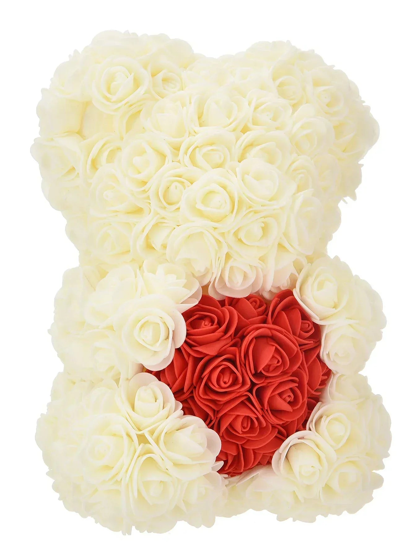 Rose Teddy Bear with Artificial Flowers - Romantic Gift for Girlfriend, Wife, or Mom