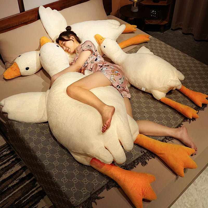 Funny Goose Plush Pillow Soft Stuffed Duck for Kids and Adults
