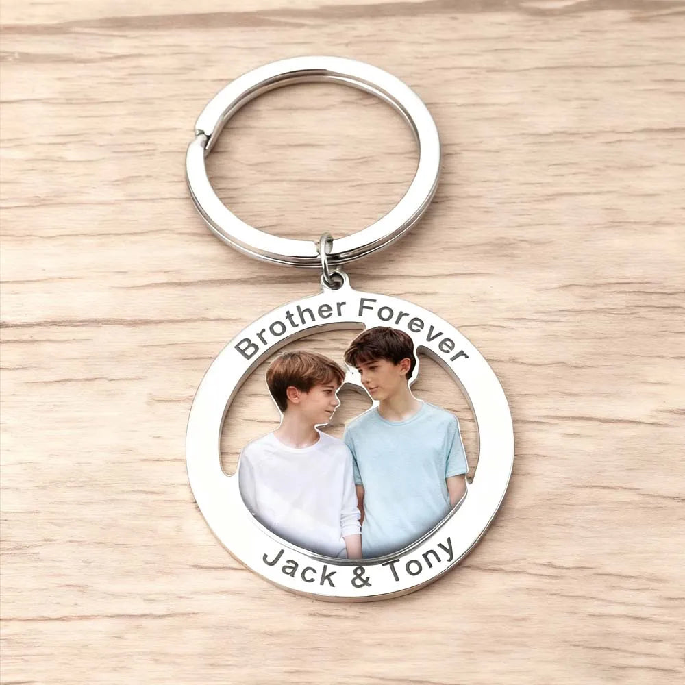 Personalized Photo Keychain for Family Couples and Pets