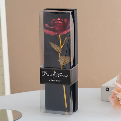 Gold Foil Rose Artificial Flower Gift for Valentine's Day