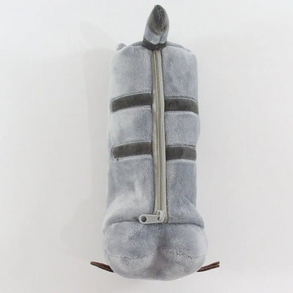 Charming Gray Cat Plush Pencil Case - Cute Storage for Students & Friends