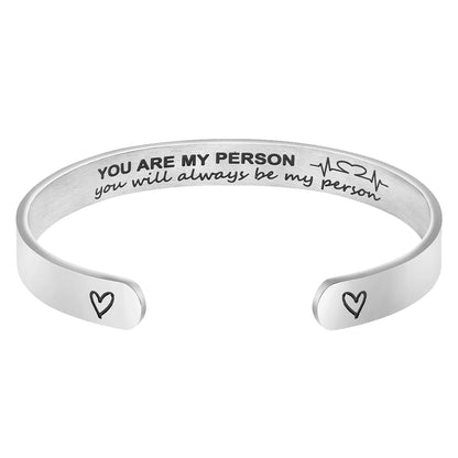 Engraved Open Bangle Bracelet