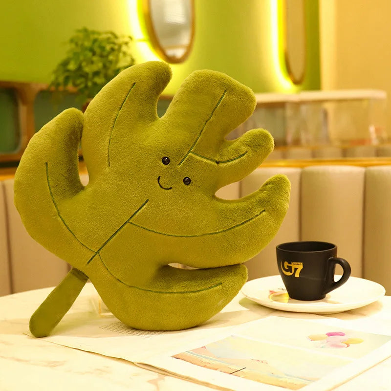 Soft Leaf Plush Pillow Decorative Cushion