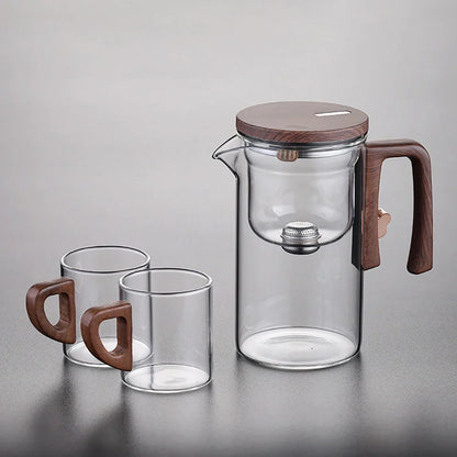 Heat-Resistant Glass Tea Pot With Magnetic Infuser 520Ml/720Ml Detachable Kettle For Easy Tea Brewing