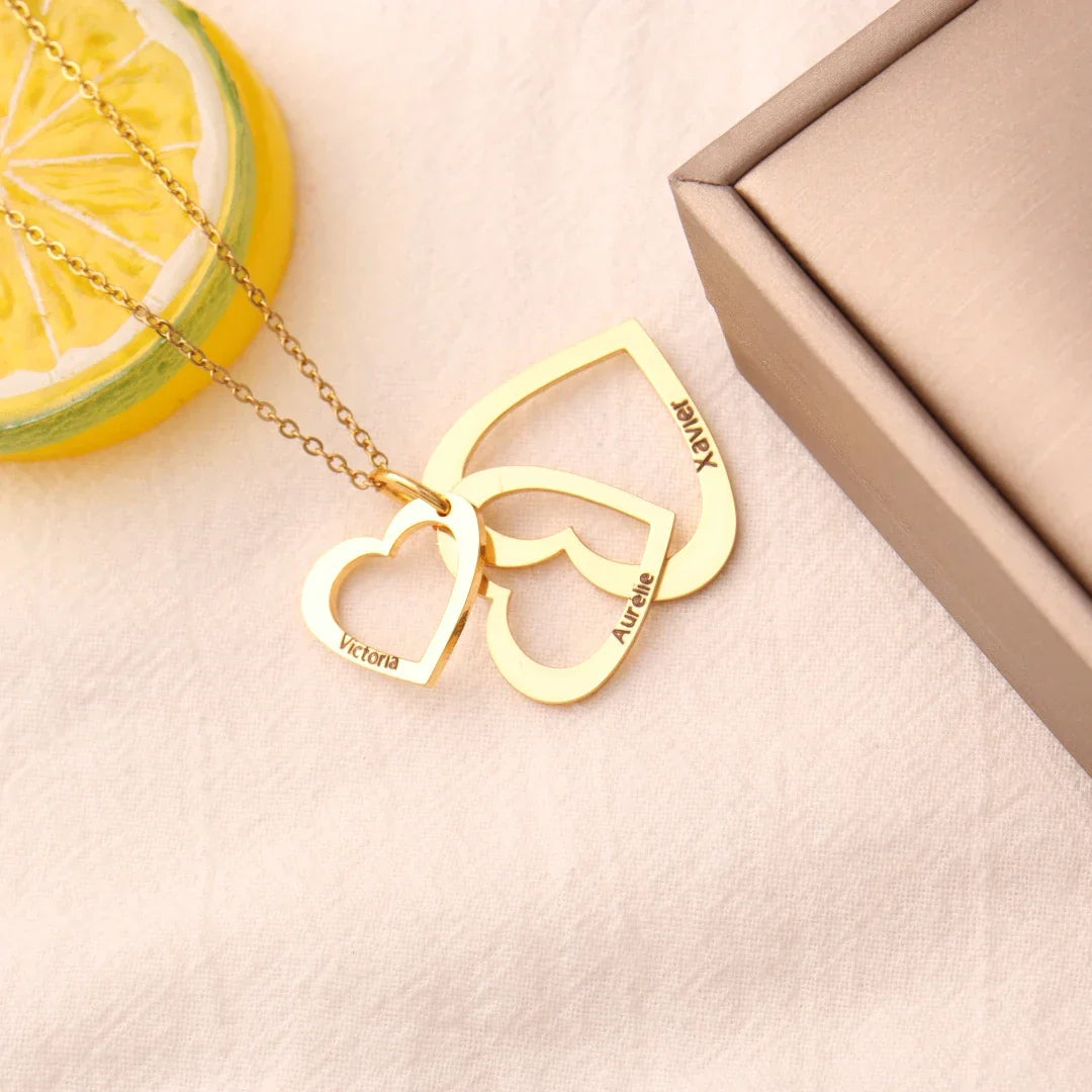 Personalized Heart Name Necklace in Stainless Steel