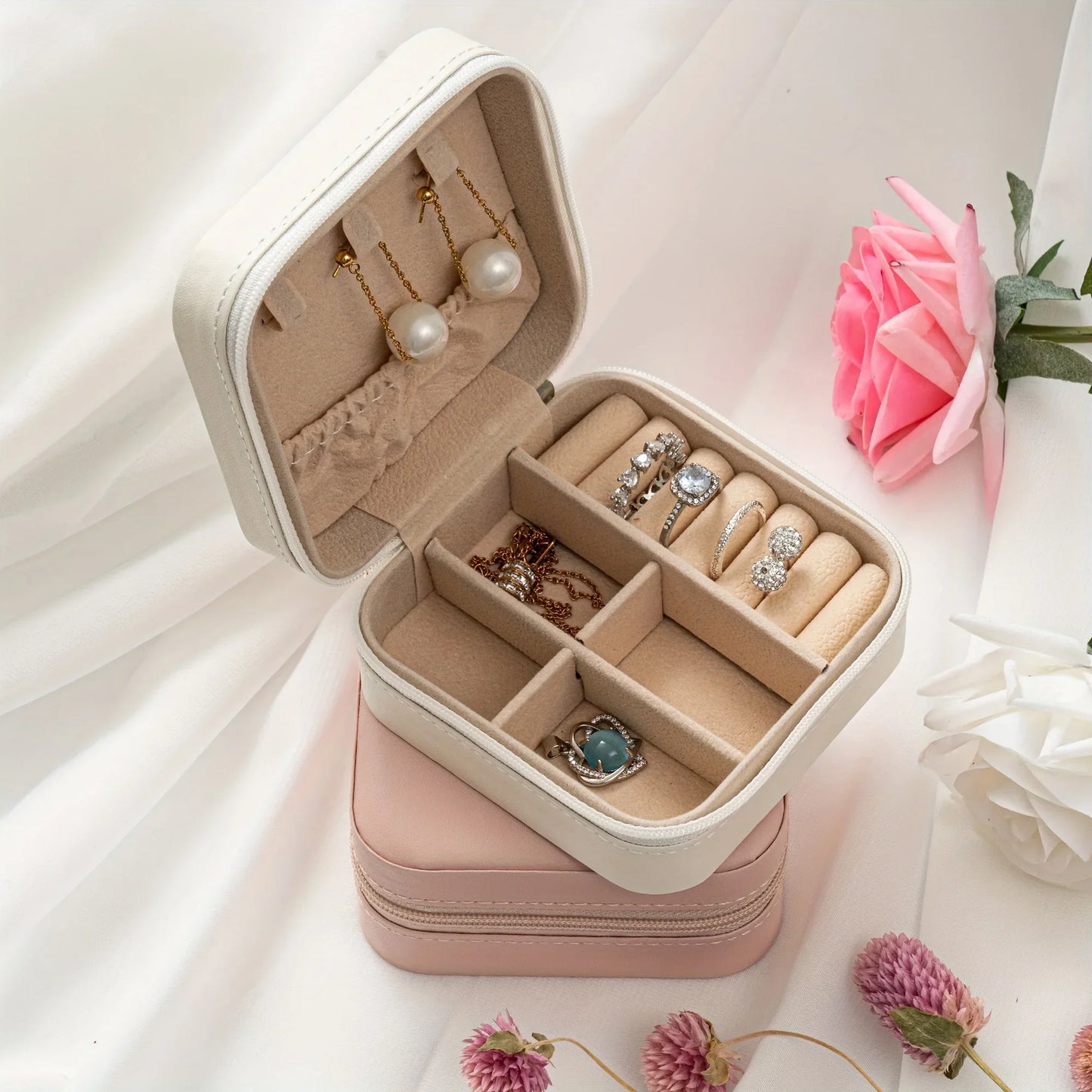 Personalized Name Jewelry Storage Box with Floral Design