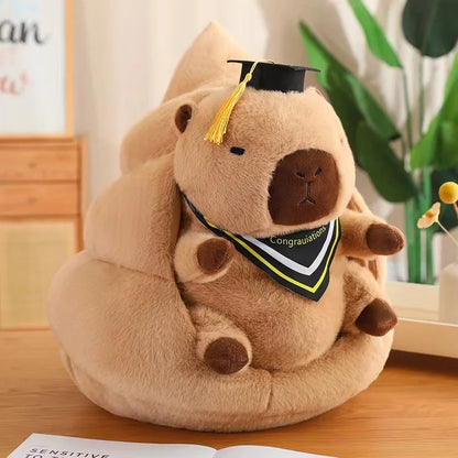 Graduation Capybara Plush Toy - Cute Doctor Doll Gift for Graduates
