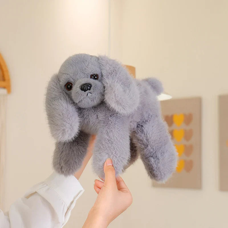Soft & Cuddly 30CM Prone Simulation Dog Plush Toy for Warm Companionship