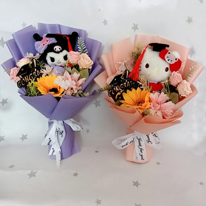 Anime Kuromi Hello Kitty Plush Doll Kawaii Bouquet Toy