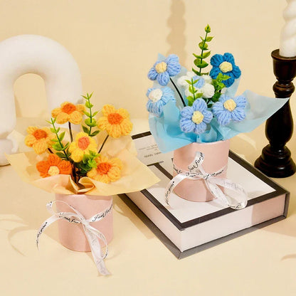Hand-Woven Rose Flower Bouquet Artificial Flowers for Birthday and Valentine's Day