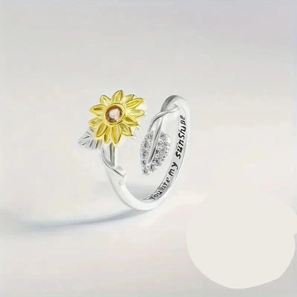 Delicate Adjustable 925 Sterling Silver Ring with Cubic Zirconia