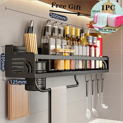Wall-Mounted Kitchen Spice Rack Organizer