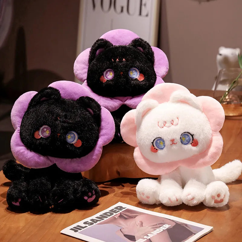 Cute Floral Cat Plush Toy 30cm Soft Stuffed Doll