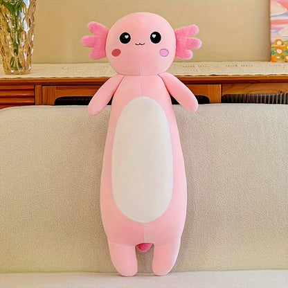 Large Pink Axolotl Plush Toy Soft Stuffed Salamander Pillow for Kids