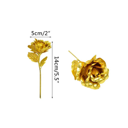 Gold Foil Eternal Rose Bouquet - Valentine's Gift for Her