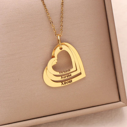 Personalized Heart Name Necklace in Stainless Steel