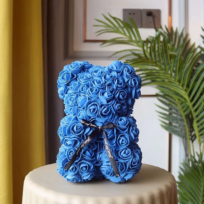 Eternal Rose Teddy Bear Artificial Floral Gift