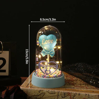 Glowing Galaxy Eternal Double Rose with LED Lights Romantic Gift for Valentine's Day and Wedding