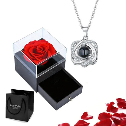 Custom Photo Projection Heart Necklace Gift Set