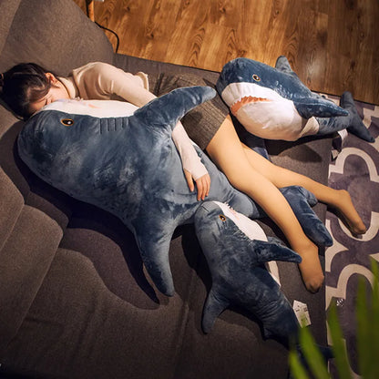 Giant Soft Shark Plush Toy - Cozy Fish Pillow for Kids & Gifts