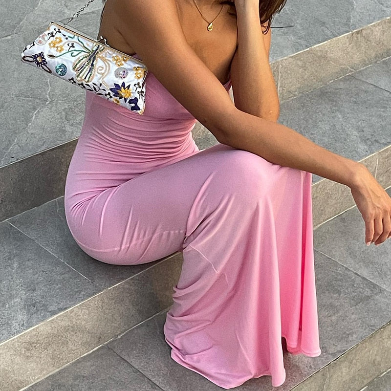 Strappy Backless Bodycon Maxi Dress