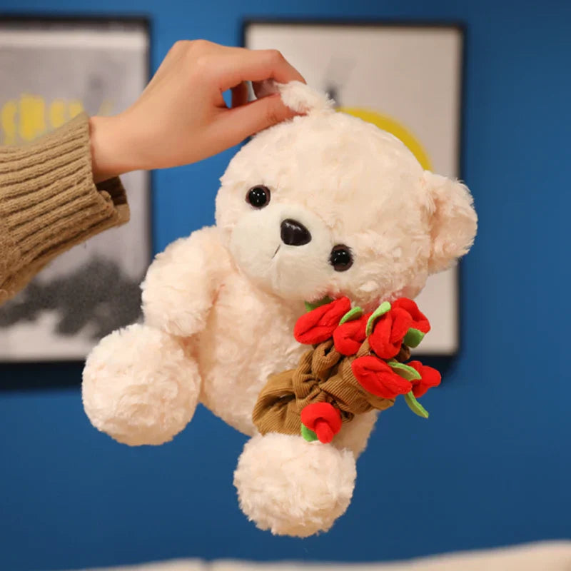 Sitting Bear Plush Toy with Heart Gift for Her