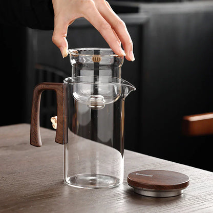 Heat-Resistant Glass Tea Pot With Magnetic Infuser 520Ml/720Ml Detachable Kettle For Easy Tea Brewing