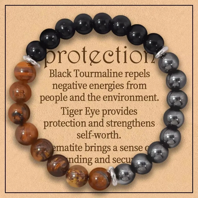 Triple Protection Gemstone Stretch Bracelet