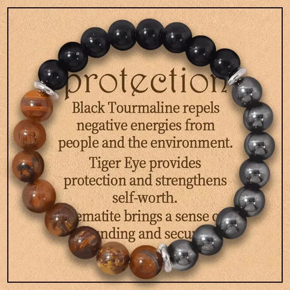 Triple Protection Gemstone Stretch Bracelet