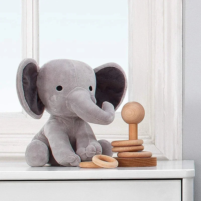 Gray Elephant Plush - 25cm Soft Stuffed Toy for Kids and Nursery Decor