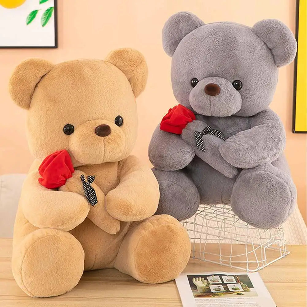 25cm Rose Teddy Bear Plush Toy Romantic Gift for Valentine's Day