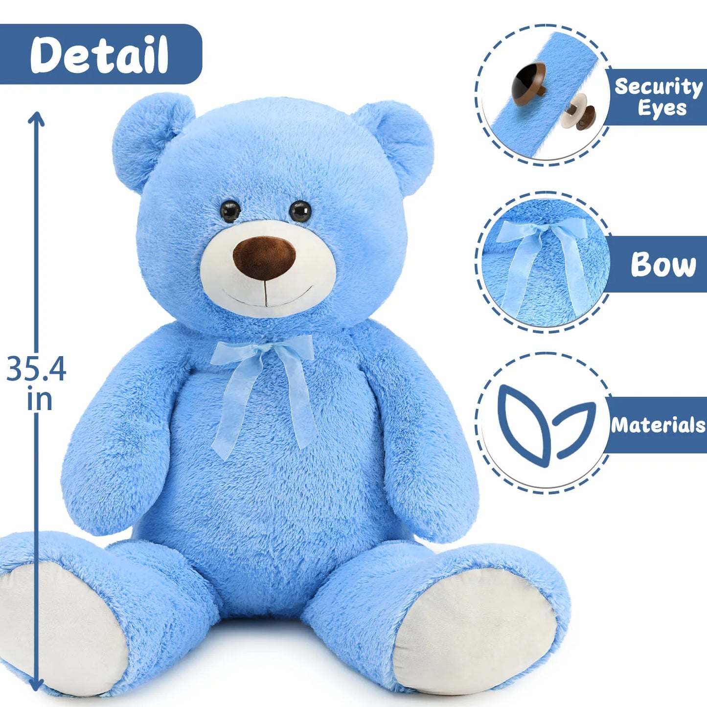 Giant Blue Teddy Bear Plush 130cm