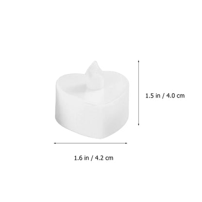 12pcs Heart Shaped Flameless LED Tealight Candles