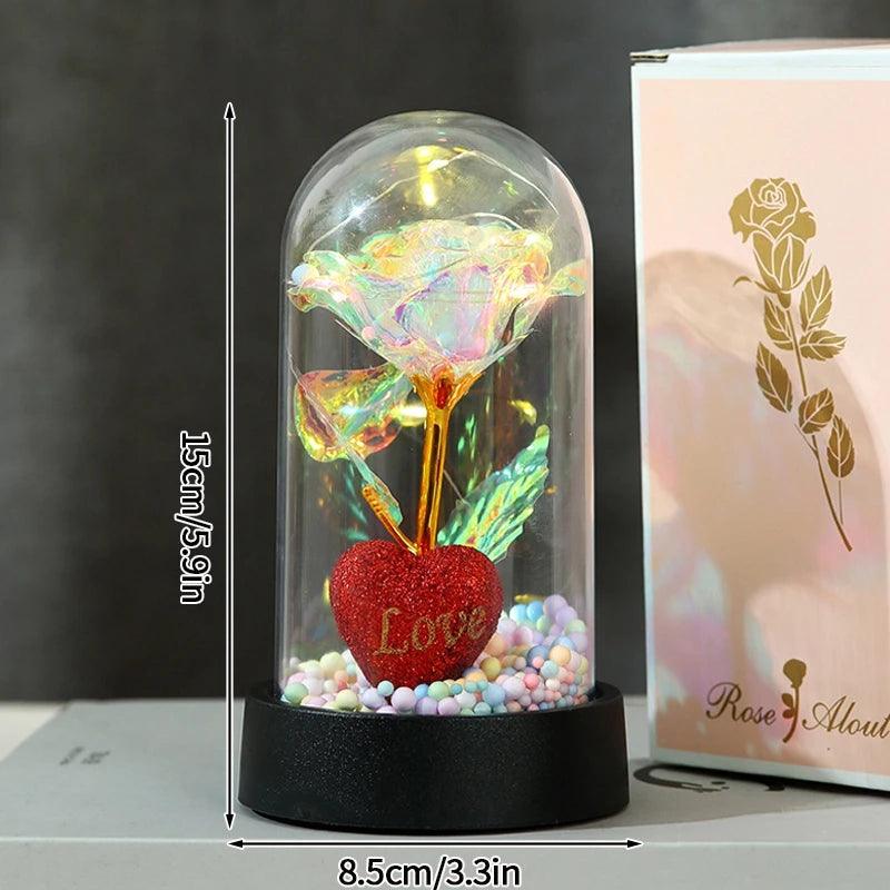 Enchanted Red Rose In Glass Dome