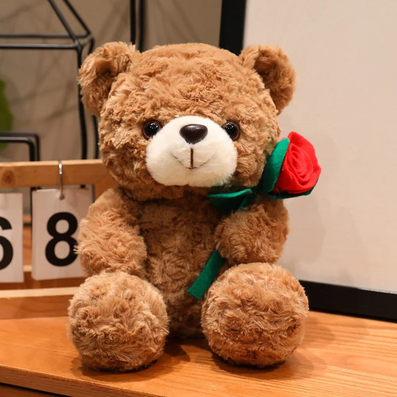 Sitting Bear Plush Toy with Heart Gift for Her