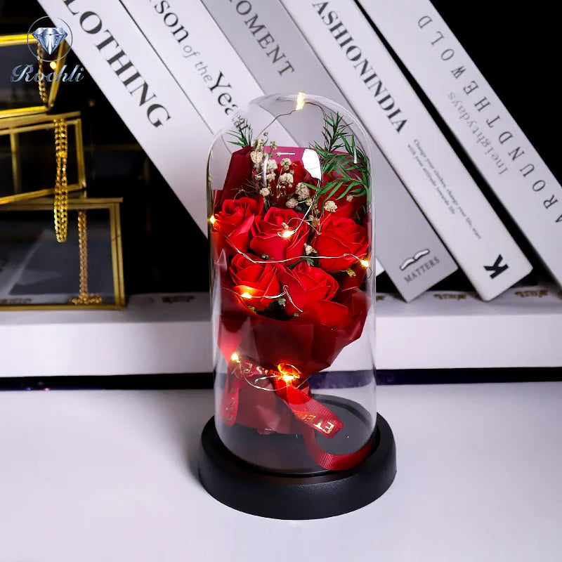 Everlasting LED Rose in Glass Dome - Romantic Gift Decor