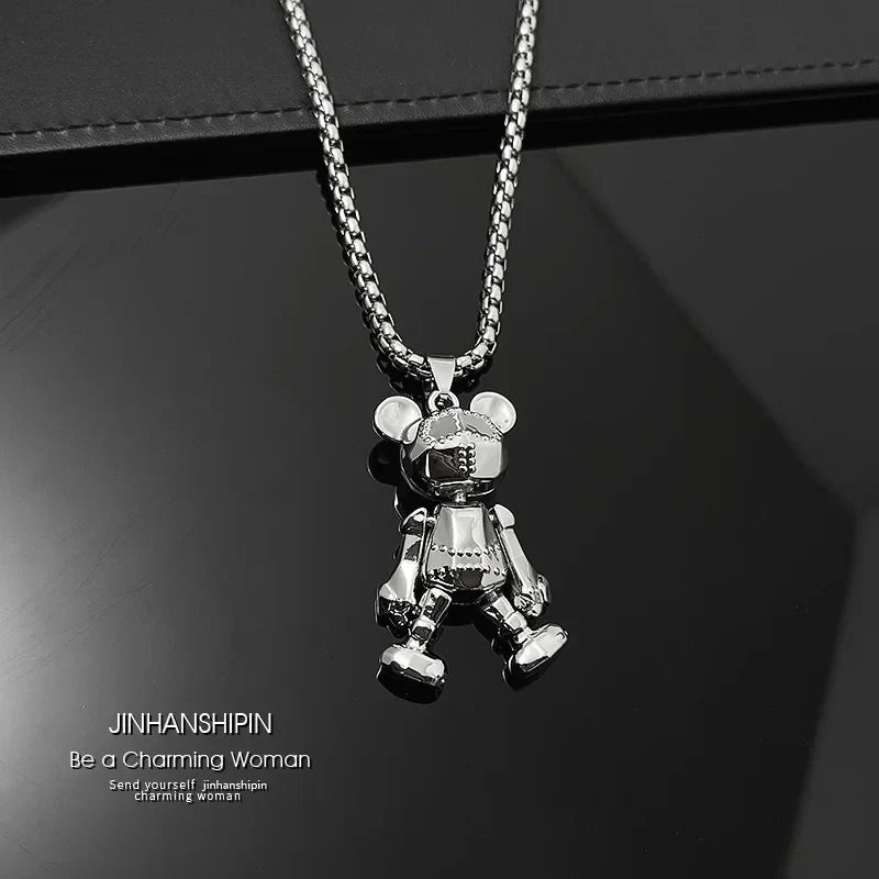 Movable Bear Pendant Necklace