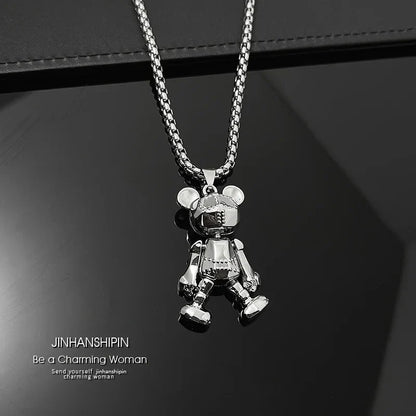 Movable Bear Pendant Necklace