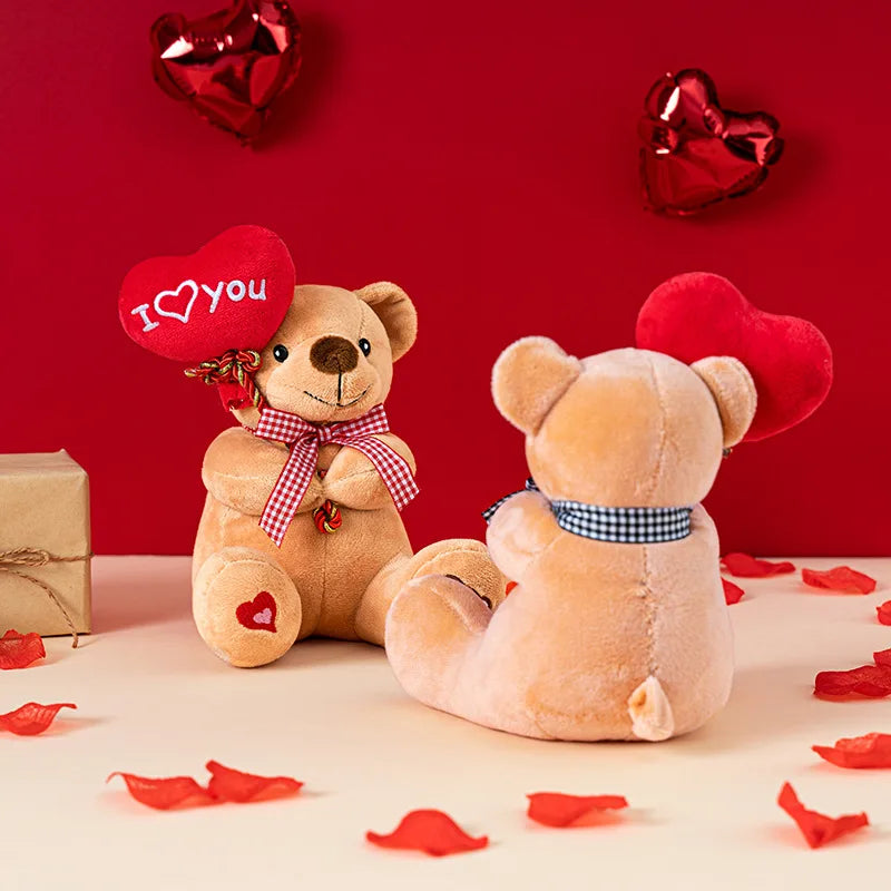 Mini Teddy Bear Plush Holding Heart 18cm