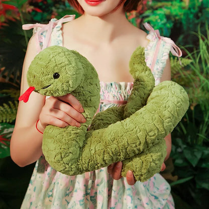 Cute 80cm Green Plush Snake Toy - Fun Gift for Kids & Holidays!