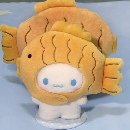 Cute Sanlio Snapper Fish Plush Doll Keychain - Adorable Cartoon Pendant