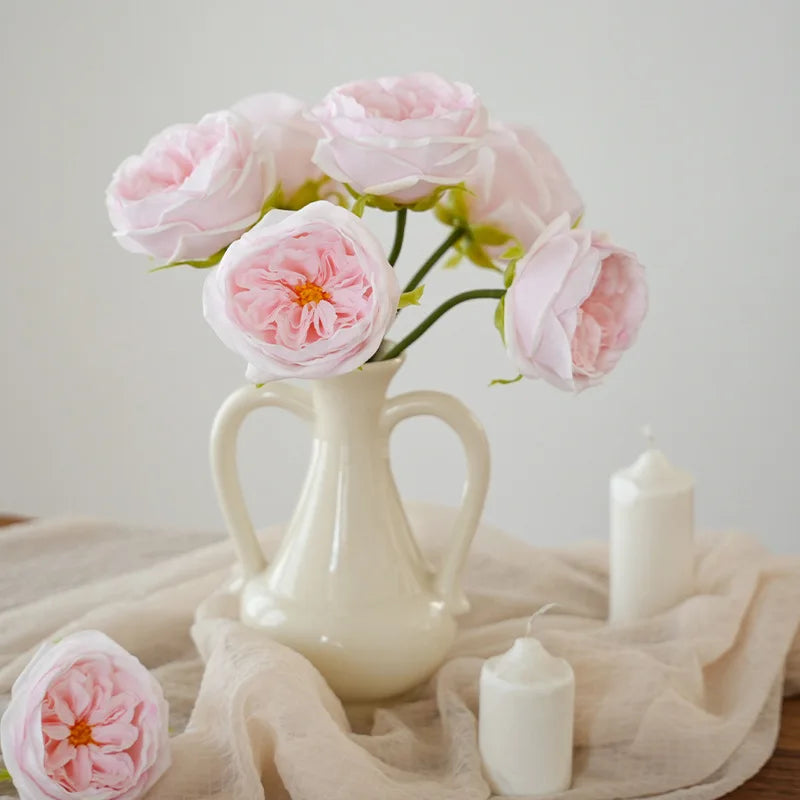 Real Touch Austin Rose Artificial Flowers Set of 7