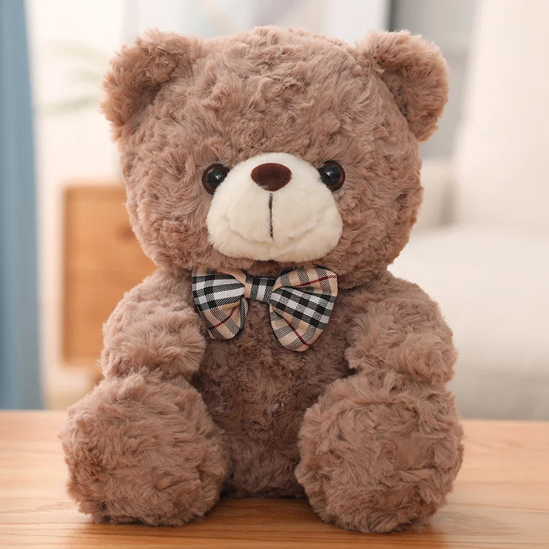 Kawaii Teddy Bear Plush Toy with Bow 25/35cm Soft Stuffed Animal for Gift