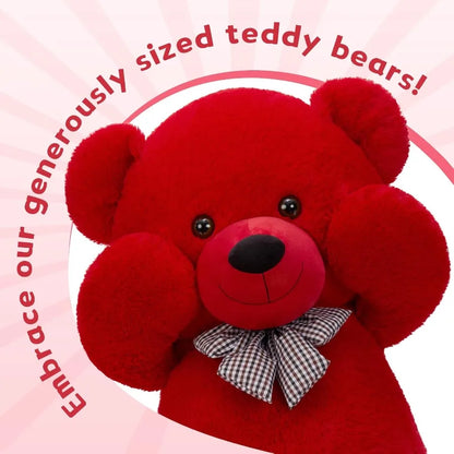 47-Inch Giant Red Teddy Bear Plush Toy Soft and Fluffy Stuffed Animal for Gifts